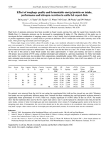 Effect of roughage quality and fermentable energy/protein on intake, performance and nitrogen excretion in cattle fed export diets