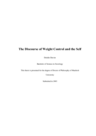 The discourse of weight control and the self