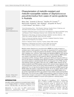 Characterization of meticillin-resistant and meticillin-susceptible isolates of Staphylococcus pseudintermedius from cases of canine pyoderma in Australia
