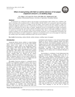Effect of seed priming with Naci on salinity tolerance of hot pepper (Capsicum annuum L.) at seedling stage