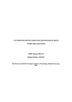 Factors influencing employee perceptions of trust within organisations