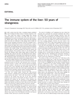 The immune system of the liver: 50 years of strangeness