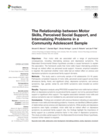 The relationship between motor skills, perceived social support, and internalizing problems in a community adolescent sample