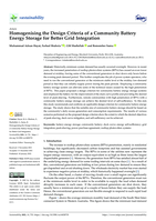 Homogenising the design criteria of a community battery energy storage for better grid integration