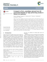 N-doped Li4Ti5O12 nanoflakes derived from 2D protonated titanate for high performing anodes in lithium ion batteries
