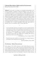 Cultural materialism, media and the environment