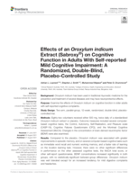 Effects of an Oroxylum indicum extract (Sabroxy®) on cognitive function in adults with Self-reported mild cognitive impairment: A Randomized, Double-Blind, Placebo-Controlled Study