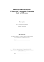 Ontological reconciliation: A dialectical approach to generating unity in difference