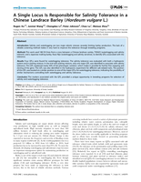 A single locus is responsible for salinity tolerance in a Chinese landrace barley (Hordeum vulgare L.)