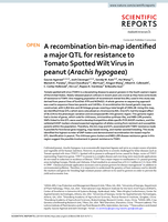 A recombination bin-map identified a major QTL for resistance to Tomato Spotted Wilt Virus in peanut (Arachis hypogaea)