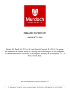 Fair game: the influence of cultural norms in creating sanctioned targets in the workplace