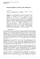 Fluoride solvation-the case of the missing ion