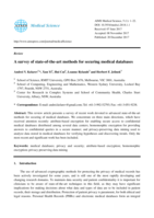 A survey of state-of-the-art methods for securing medical databases