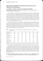Altering the timing of an immunocastration vaccine tooptimise pig performance