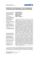 Artificial reefs in the Anthropocene: a review of geographical and historical trends in their design, purpose, and monitoring