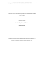 Connections between information processing styles and influencing strategies in the workplace