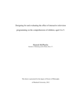 Designing for and evaluating the effect of interactive television programming on the comprehension of children, aged 4 to 5