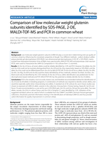 Comparison of low molecular weight glutenin subunits identified by SDS-PAGE, 2-DE, MALDI-TOF-MS and PCR in common wheat