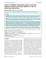 Access to reliable information about long-term prognosis influences clinical opinion on use of lifesaving intervention