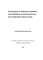 Development of methods for detection and eradication of mouse parvovirus from a laboratory mouse colony