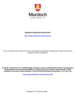 A wait-list controlled pilot study of eye movement desensitization and reprocessing (EMDR) for children with post-traumatic stress disorder (PTSD) symptoms from motor vehicle accidents