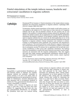 Painful stimulation of the temple induces nausea, headache and extracranial vasodilation in migraine sufferers