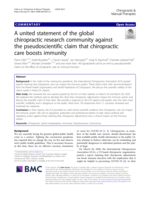 A united statement of the global chiropractic research community against the pseudoscientific claim that chiropractic care boosts immunity