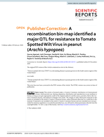 Publisher Correction: A recombination bin-map identified a major QTL for resistance to Tomato Spotted Wilt Virus in peanut (Arachis hypogaea)