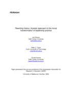 Rewriting history: A poetic approach to the moral  transformation of leadership practice