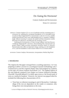 De-fusing the Horizons? Content Analysis and Hermeneutics
