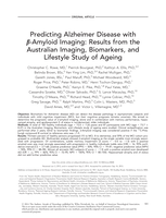 Predicting Alzheimer disease with β-amyloid imaging: Results from the Australian imaging, biomarkers, and lifestyle study of ageing