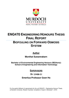 Biofouling on forward osmosis system