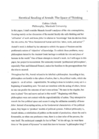 Heretical Reading of Arendt: The Space of Thinking