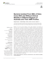 Bacteria isolated from milk of dairy cows with and without clinical mastitis in different regions of Australia and their AMR profiles