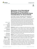 Outcomes of an International Workshop on Preconception Expanded Carrier Screening: Some Considerations for Governments