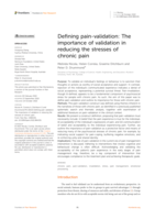 Defining pain-validation: The importance of validation in reducing the stresses of chronic pain