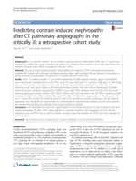 Predicting contrast-induced nephropathy after CT pulmonary angiography in the critically ill: a retrospective cohort study