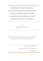 How robust are the small scale technology certificates calculations for solar hot water systems derived from the trnsys calculations?