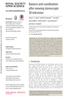 Balance and coordination after viewing stereoscopic 3D television