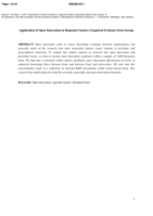 Application of open innovation in regional clusters: Empirical evidence from Europe
