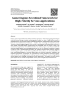 Game engines selection framework for high-fidelity serious applications