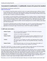 Assessment in mathematics: A multimedia resource for preservice teachers