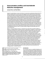 Concentration profiles and invertebrate fisheries management