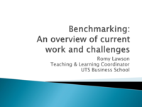 Benchmarking: An overview of current work and challenges