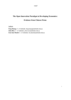 The open innovation paradigm in developing economies: Evidence from Chinese firms