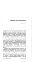 Meaning: An intersemiotic perspective