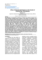 Effect of selected light spectra on the growth of Chlorella spp. (Chlorophyta)