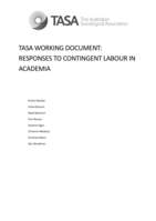 TASA Working Document: Responses to contingent labour in academia