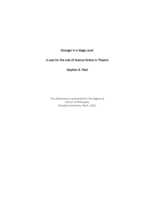 Stranger in a stage land: A case for the role of science-fiction in theatre