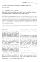 Genetic variability in parasites and host-parasite interactions